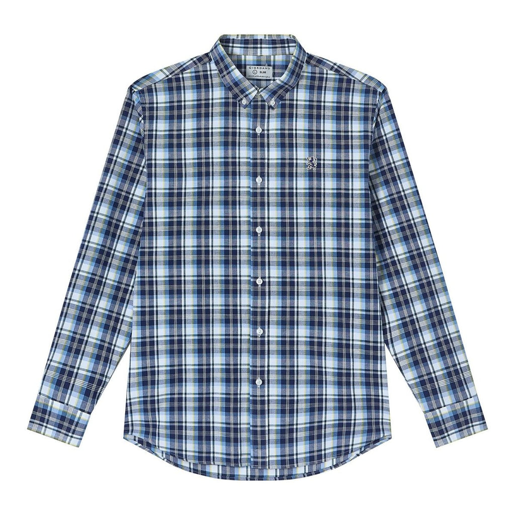 Giordano Men’s Cotton Slim Oxford Shirt with Embroidery - first_variant_option_2 Premium Shirts for Giordano