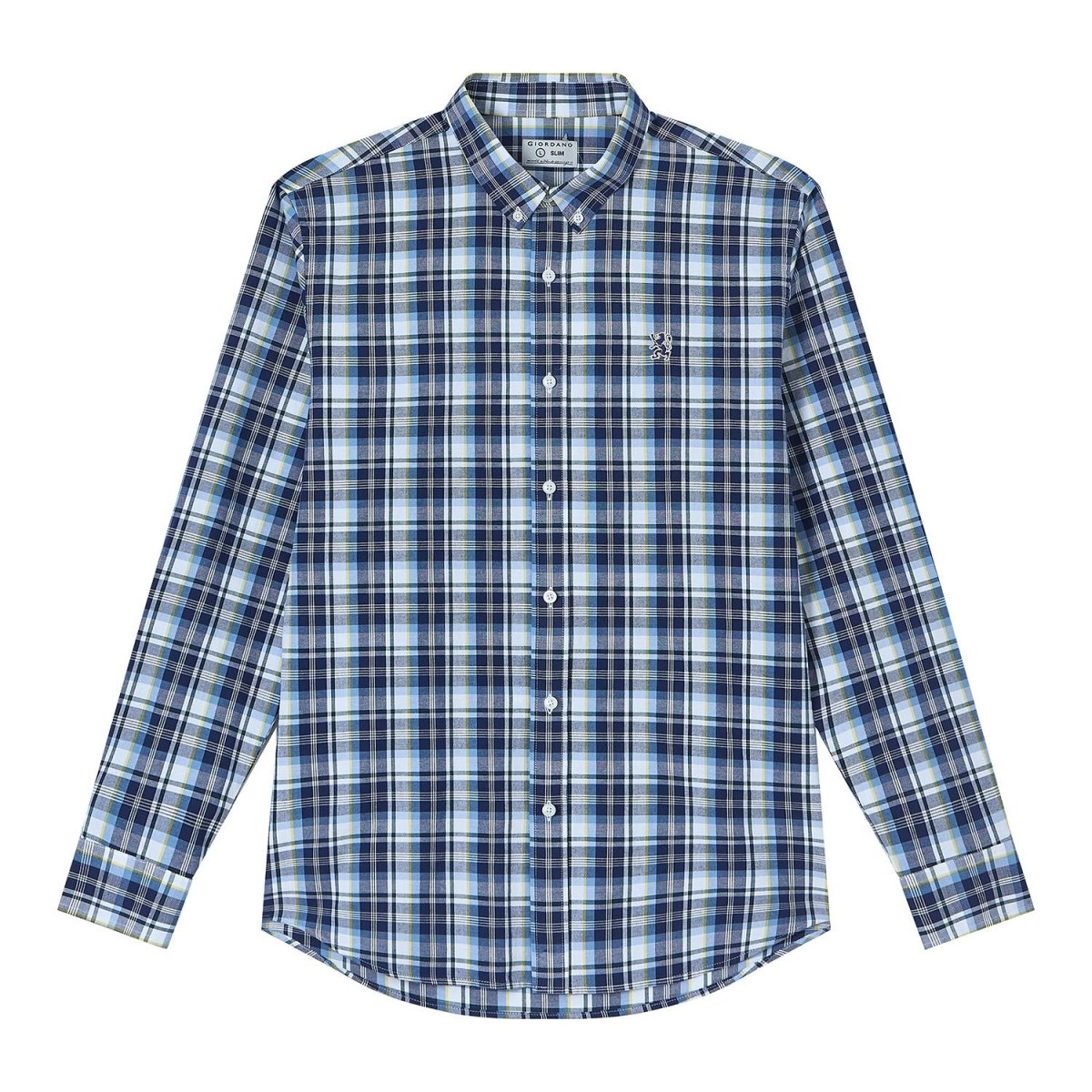 Giordano Men’s Cotton Slim Oxford Shirt with Embroidery - first_variant_option_2 Premium Shirts for Giordano