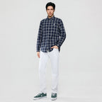 Giordano Men’s Cotton Slim Oxford Shirt with Embroidery - Premium Shirts