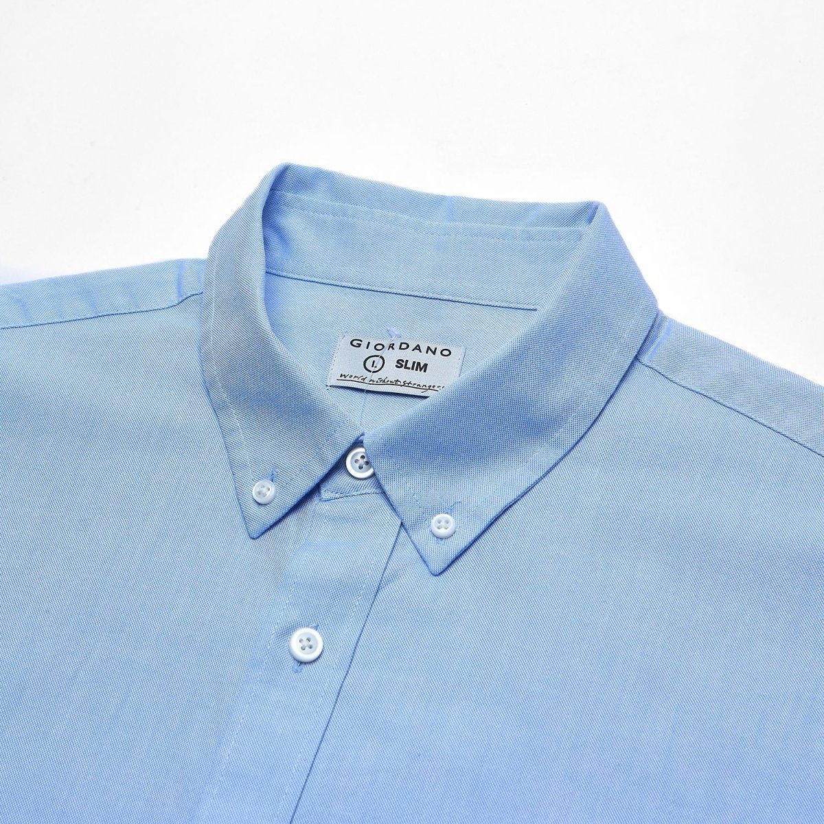 Giordano Men’s Cotton Slim Oxford Shirt with Embroidery - Premium Shirts