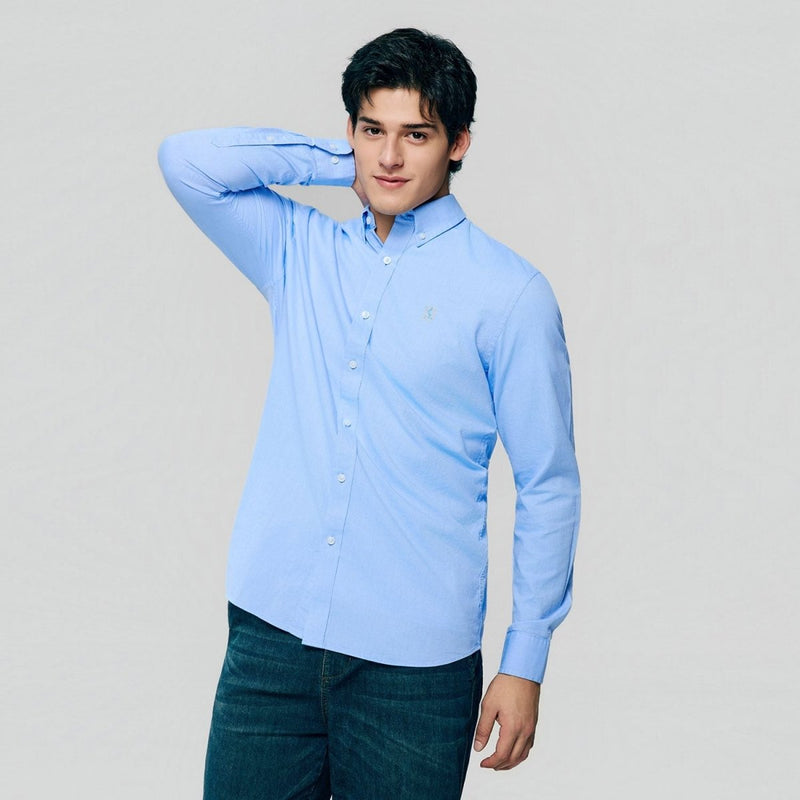 Giordano Men’s Cotton Slim Oxford Shirt with Embroidery - first_variant_option_2 Premium Shirts for Giordano