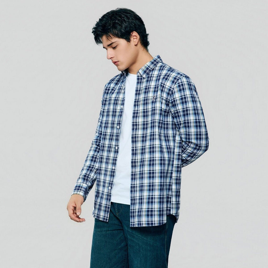Giordano Men’s Cotton Slim Oxford Shirt with Embroidery - first_variant_option_2 Premium Shirts for Giordano