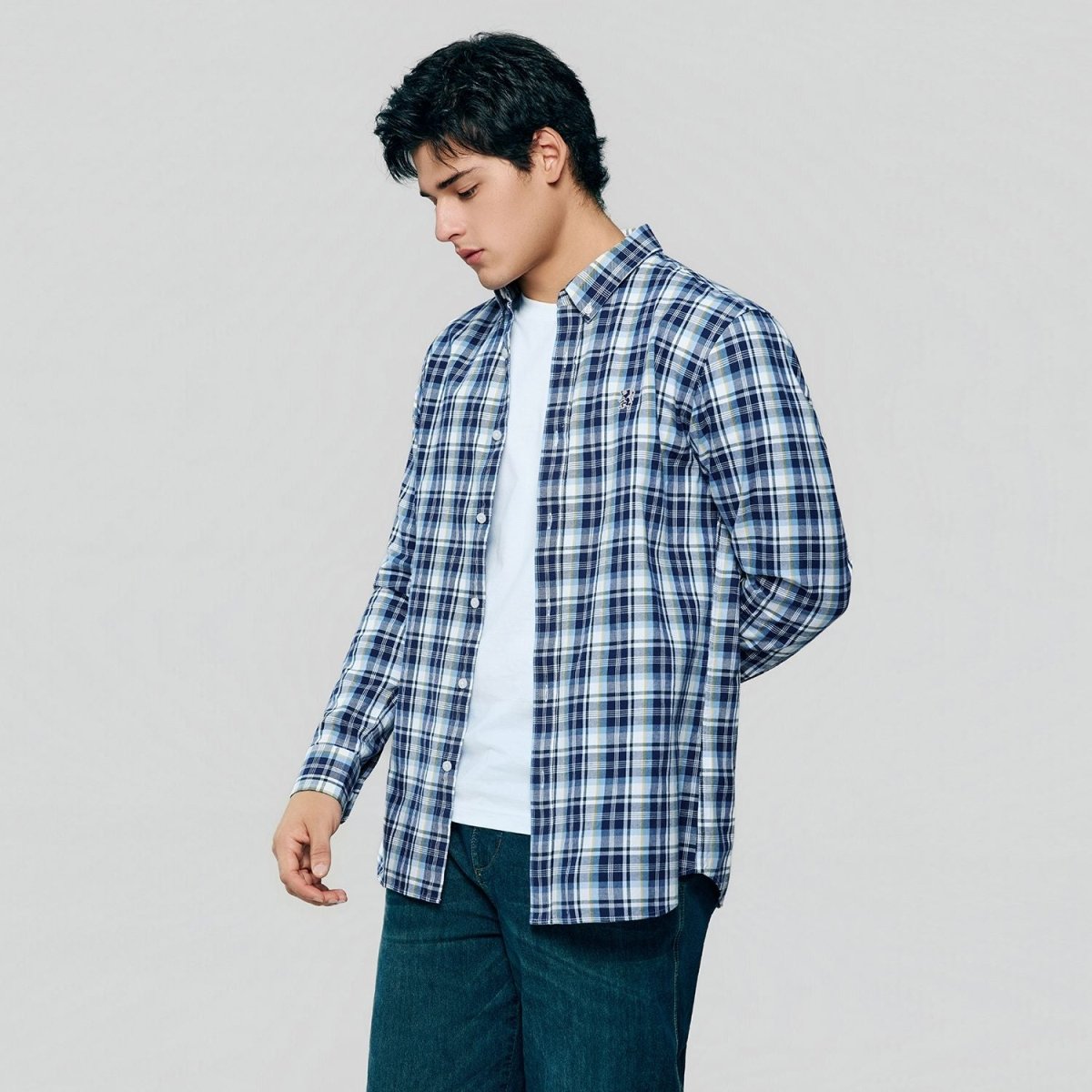 Giordano Men’s Cotton Slim Oxford Shirt with Embroidery - first_variant_option_2 Premium Shirts for Giordano
