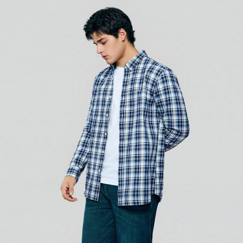 Giordano Men’s Cotton Slim Oxford Shirt with Embroidery - first_variant_option_2 Premium Shirts for Giordano