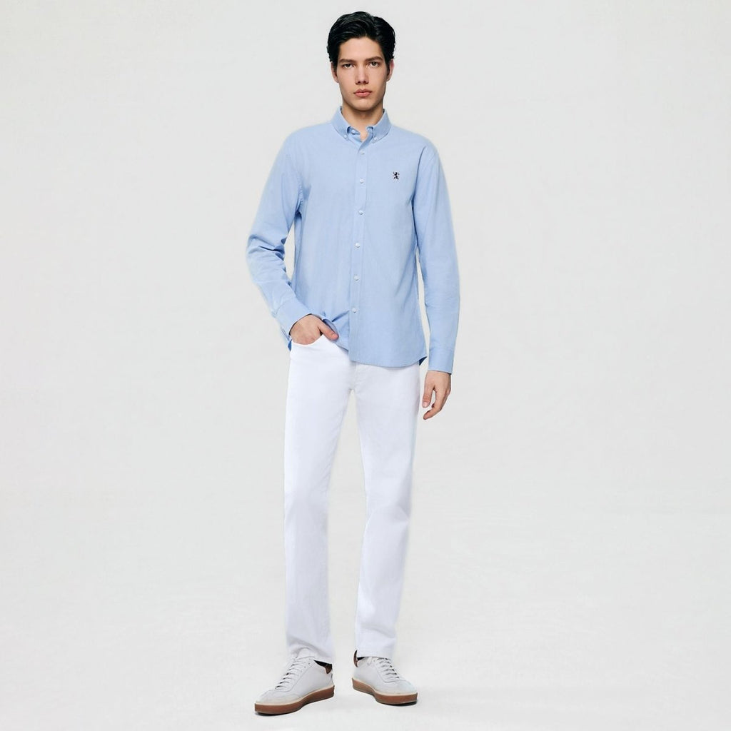 Giordano Men’s Cotton Slim Oxford Shirt with Embroidery - first_variant_option_2 Premium Shirts for Giordano