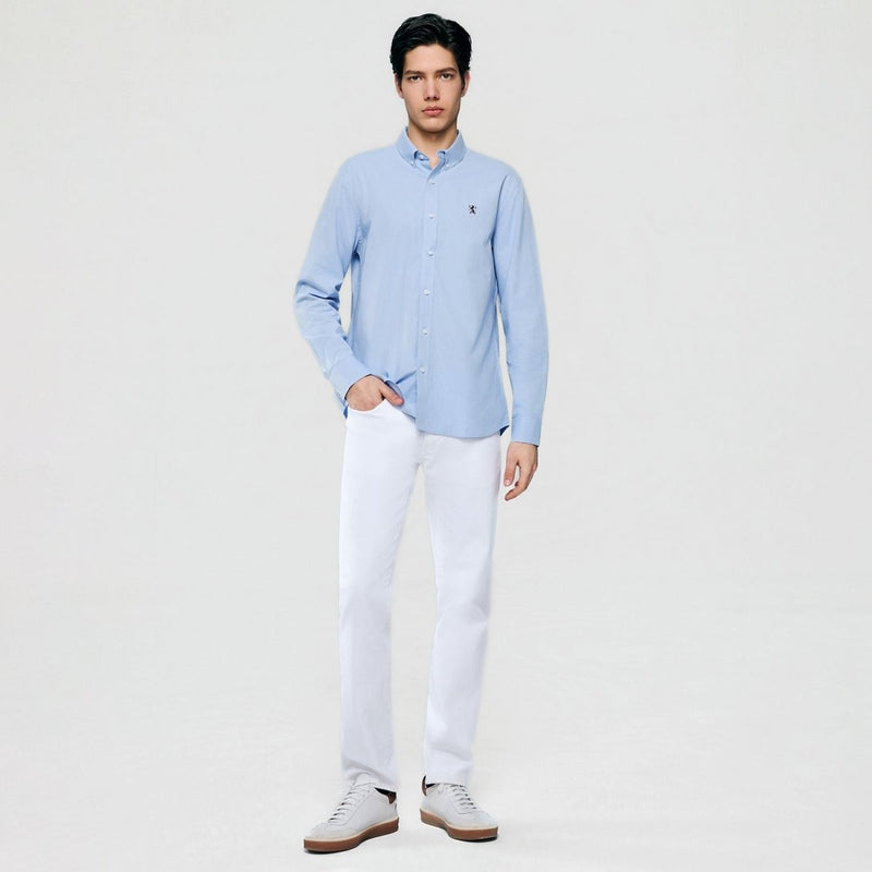 Giordano Men’s Cotton Slim Oxford Shirt with Embroidery - first_variant_option_2 Premium Shirts for Giordano