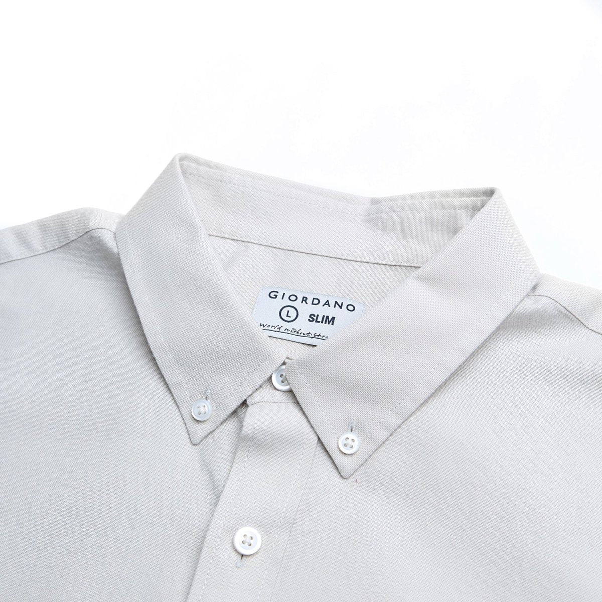 Giordano Men’s Cotton Slim Oxford Shirt with Embroidery - first_variant_option_2 Premium Shirts for Giordano