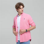 Giordano Men’s Cotton Slim Oxford Shirt with Embroidery - first_variant_option_2 Premium Shirts for Giordano