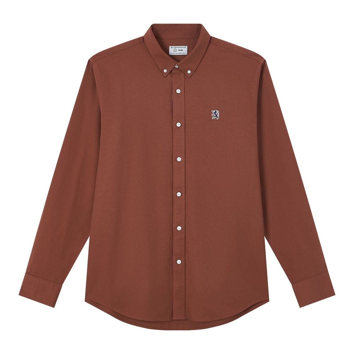Giordano Men’s Cotton Slim Oxford Shirt with Embroidery - first_variant_option_2 Premium Shirts for Giordano