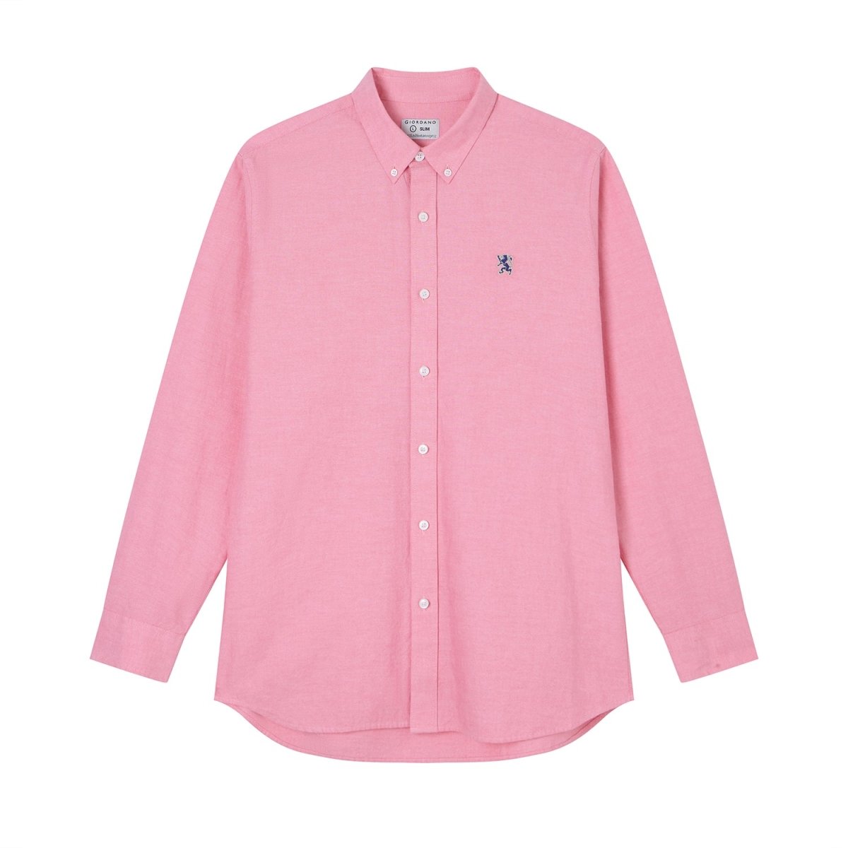 Giordano Men’s Cotton Slim Oxford Shirt with Embroidery - first_variant_option_2 Premium Shirts for Giordano