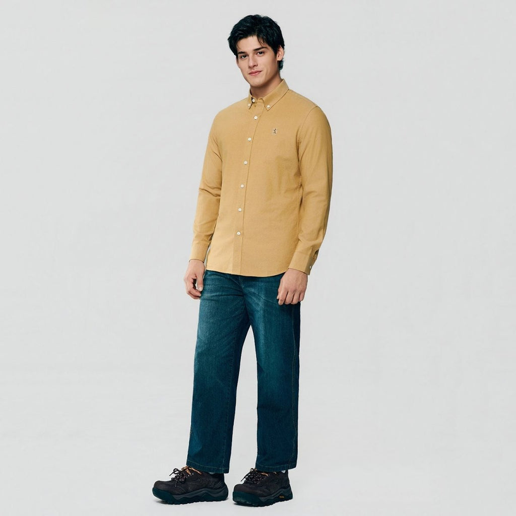 Giordano Men’s Cotton Slim Oxford Shirt with Embroidery - first_variant_option_2 Premium Shirts for Giordano