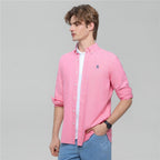 Giordano Men’s Cotton Slim Oxford Shirt with Embroidery - first_variant_option_2 Premium Shirts for Giordano