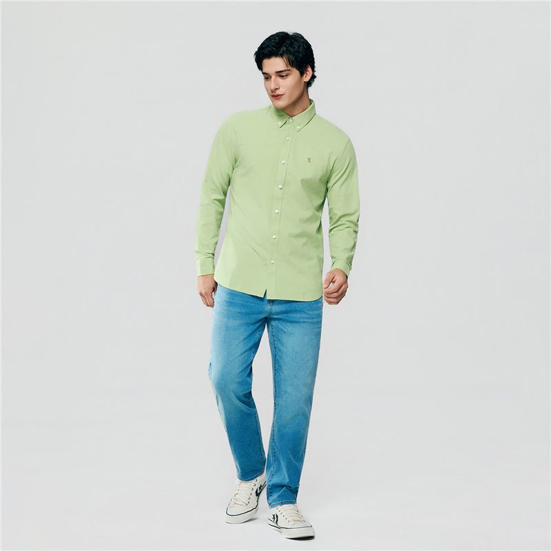 Giordano Men’S Cotton Slim Oxford Shirt With Embroidery - first_variant_option_2 Premium Shirt for Giordano