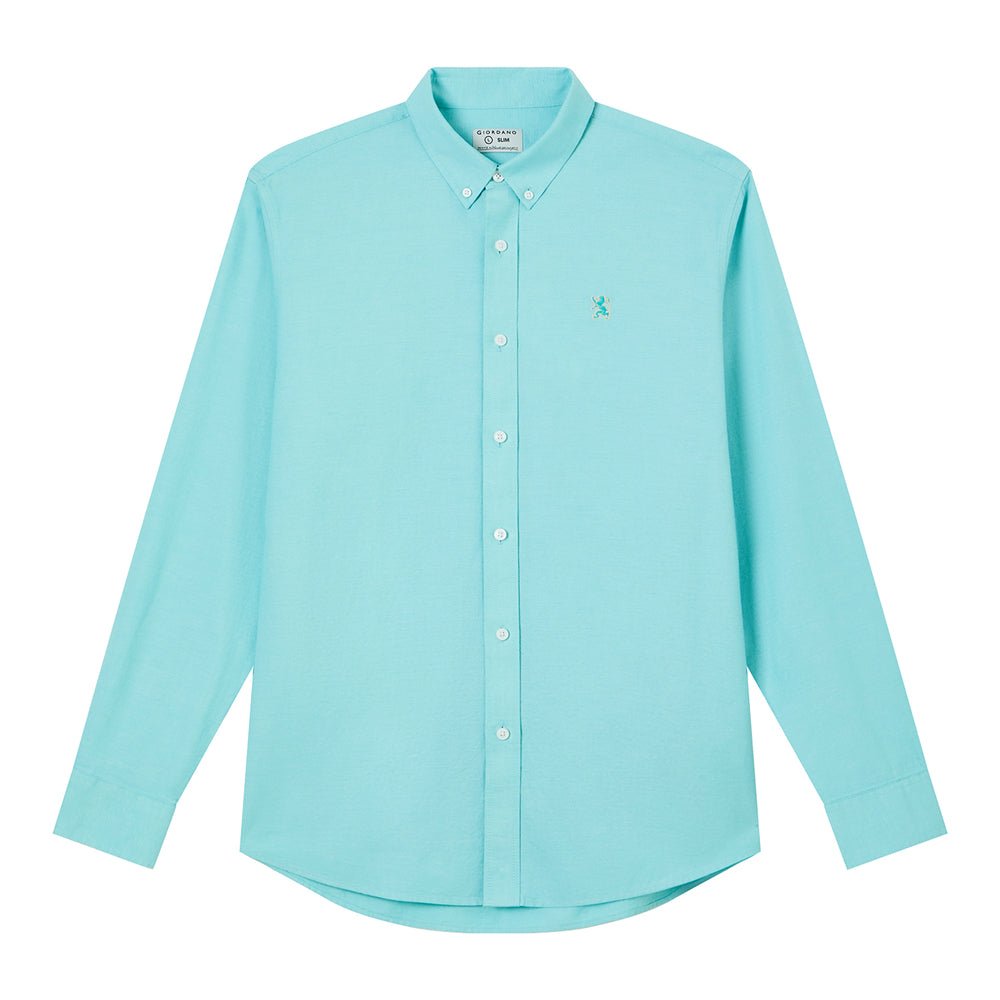 Giordano Men’S Cotton Slim Oxford Shirt With Embroidery - first_variant_option_2 Premium Shirt for Giordano