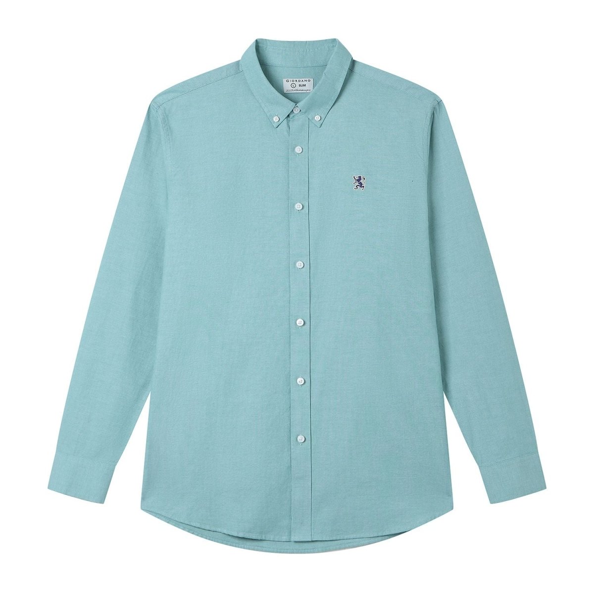 Giordano Men’s Cotton Slim Oxford Shirt with Embroidery - first_variant_option_2 Premium Shirts for Giordano