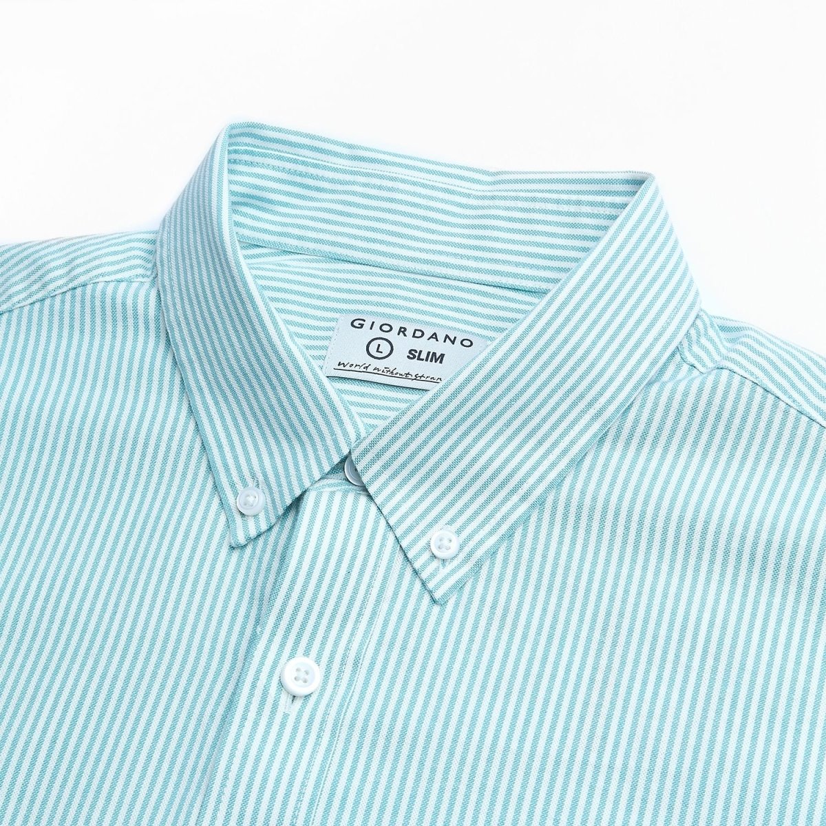 Giordano Men’s Cotton Slim Oxford Shirt with Embroidery - Premium Shirts