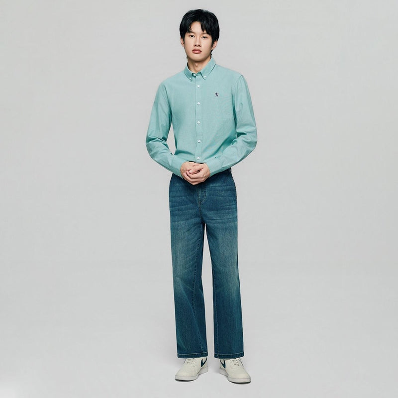 Giordano Men’s Cotton Slim Oxford Shirt with Embroidery - first_variant_option_2 Premium Shirts for Giordano