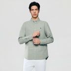 Giordano Men’s Cotton Slim Oxford Shirt with Embroidery - Premium Shirts