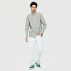 Giordano Men’s Cotton Slim Oxford Shirt with Embroidery - Premium Shirts