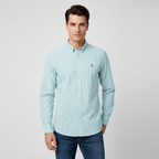 Giordano Men’s Cotton Slim Oxford Shirt with Embroidery - Premium Shirts