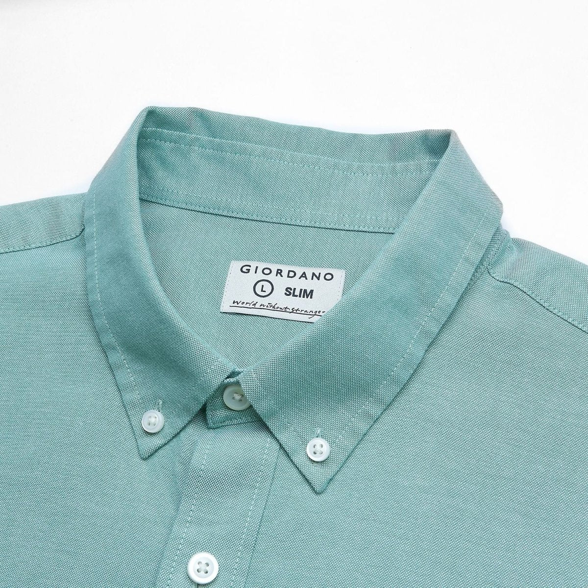 Giordano Men’s Cotton Slim Oxford Shirt with Embroidery - first_variant_option_2 Premium Shirts for Giordano