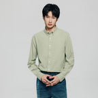Giordano Men’s Cotton Slim Oxford Shirt with Embroidery - Premium Shirts