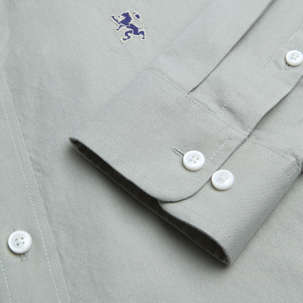 Giordano Men’s Cotton Slim Oxford Shirt with Embroidery - Premium Shirts
