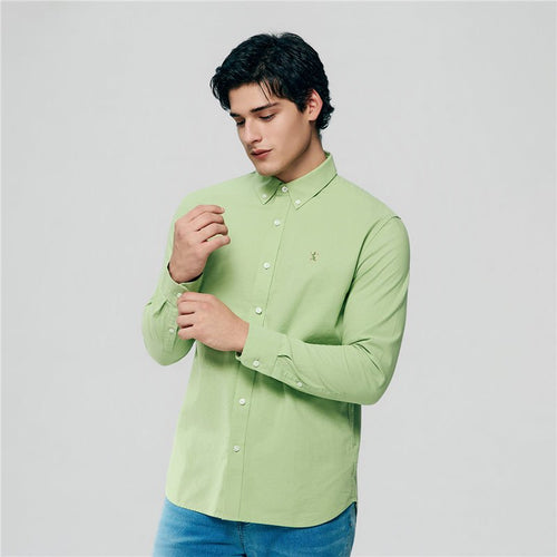 Giordano Men’S Cotton Slim Oxford Shirt With Embroidery - first_variant_option_2 Premium Shirt for Giordano