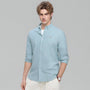 Giordano Men’s Cotton Slim Oxford Shirt with Embroidery - Premium Shirts