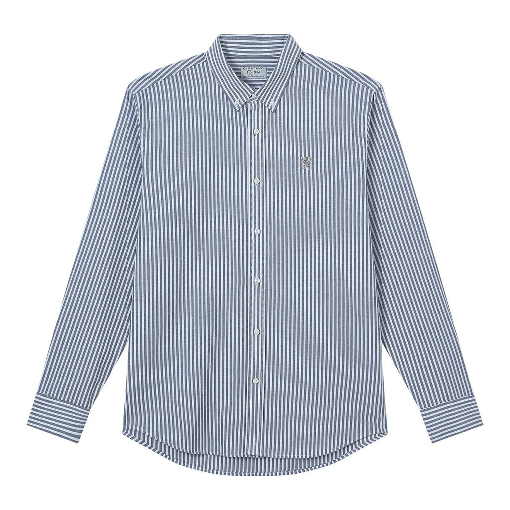 Giordano Men’s Cotton Slim Oxford Shirt with Embroidery - first_variant_option_2 Premium Shirts for Giordano