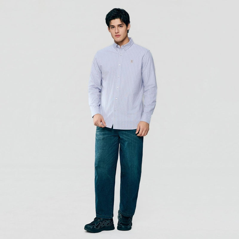 Giordano Men’s Cotton Slim Oxford Shirt with Embroidery - first_variant_option_2 Premium Shirts for Giordano