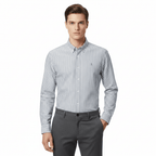 Giordano Men’s Cotton Slim Oxford Shirt with Embroidery - Premium Shirts