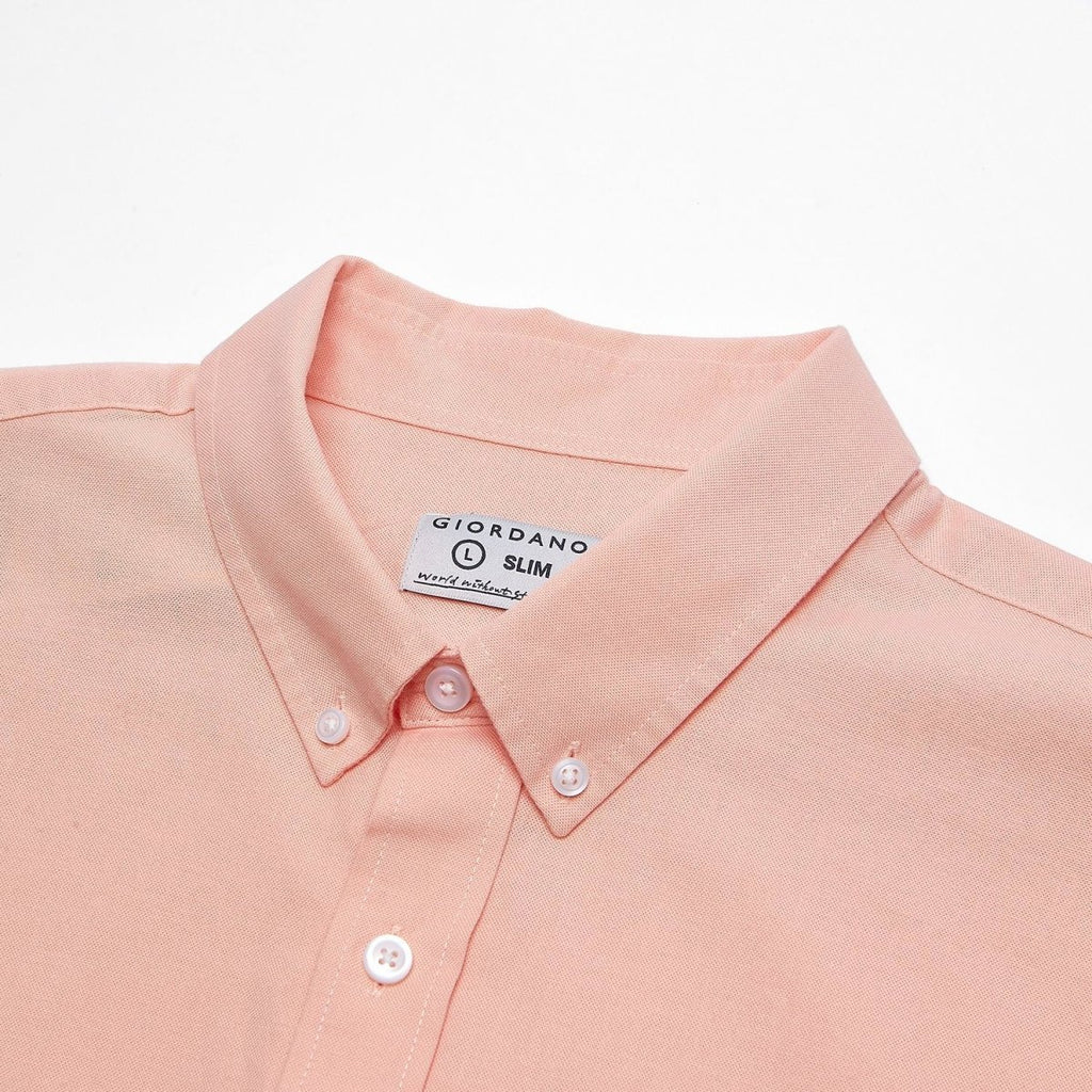 Giordano Men’s Cotton Slim Oxford Shirt with Embroidery - first_variant_option_2 Premium Shirts for Giordano