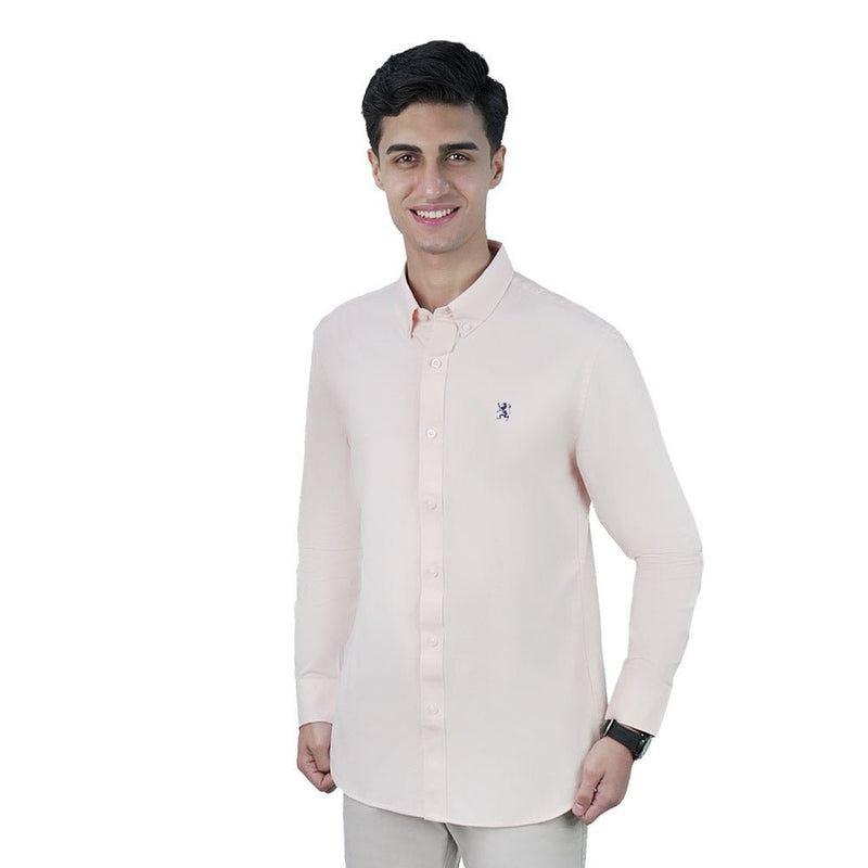 Giordano Men’s Cotton Slim Oxford Shirt with Embroidery - Premium Shirts