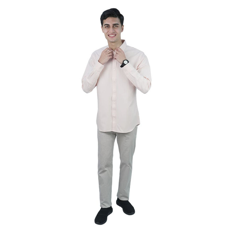 Giordano Men’s Cotton Slim Oxford Shirt with Embroidery - Premium Shirts