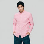 Giordano Men’s Cotton Slim Oxford Shirt with Embroidery - Premium Shirts