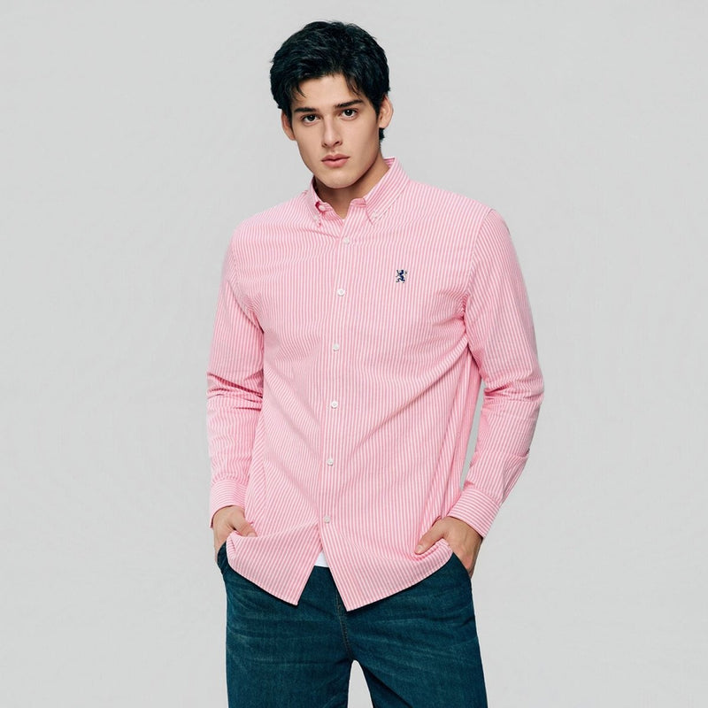 Giordano Men’s Cotton Slim Oxford Shirt with Embroidery - first_variant_option_2 Premium Shirts for Giordano