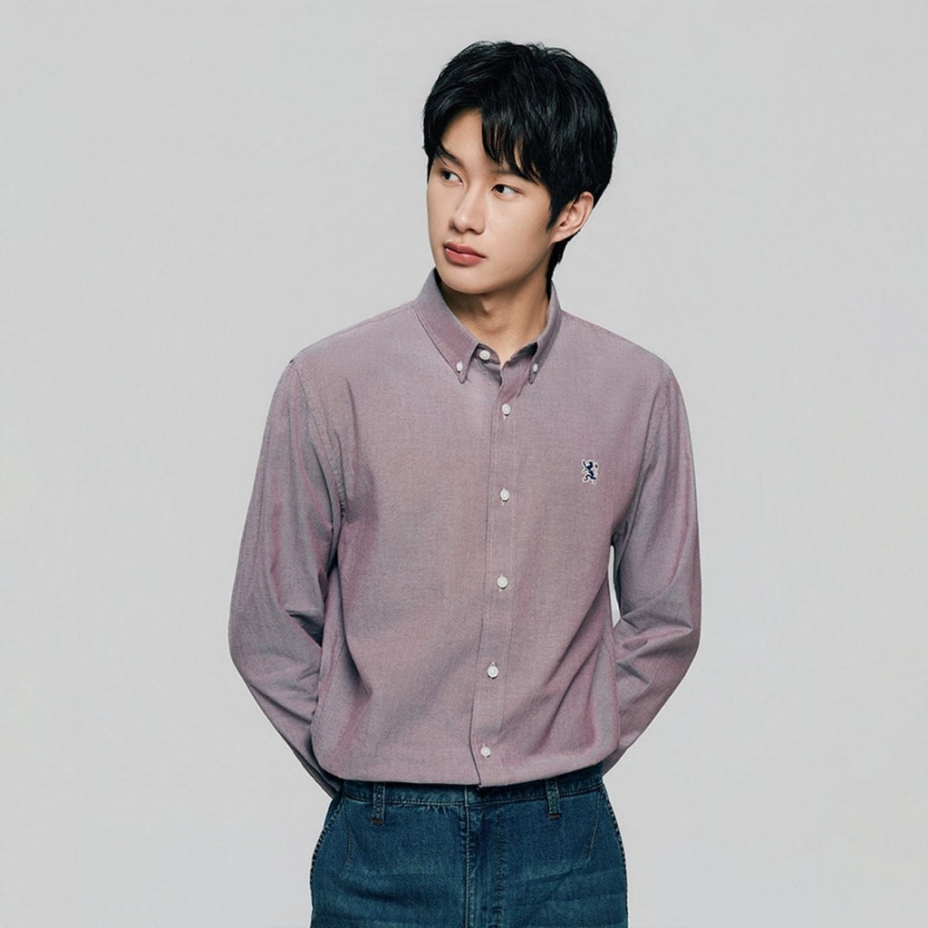 Giordano Men’s Cotton Slim Oxford Shirt with Embroidery - first_variant_option_2 Premium Shirts for Giordano