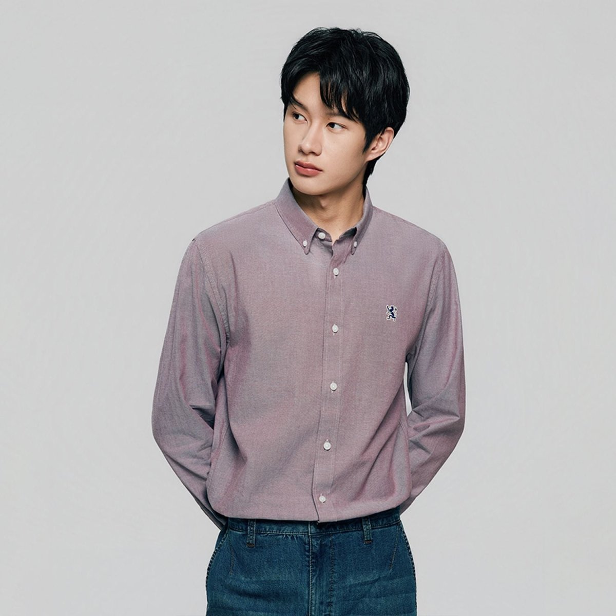 Giordano Men’s Cotton Slim Oxford Shirt with Embroidery - first_variant_option_2 Premium Shirts for Giordano