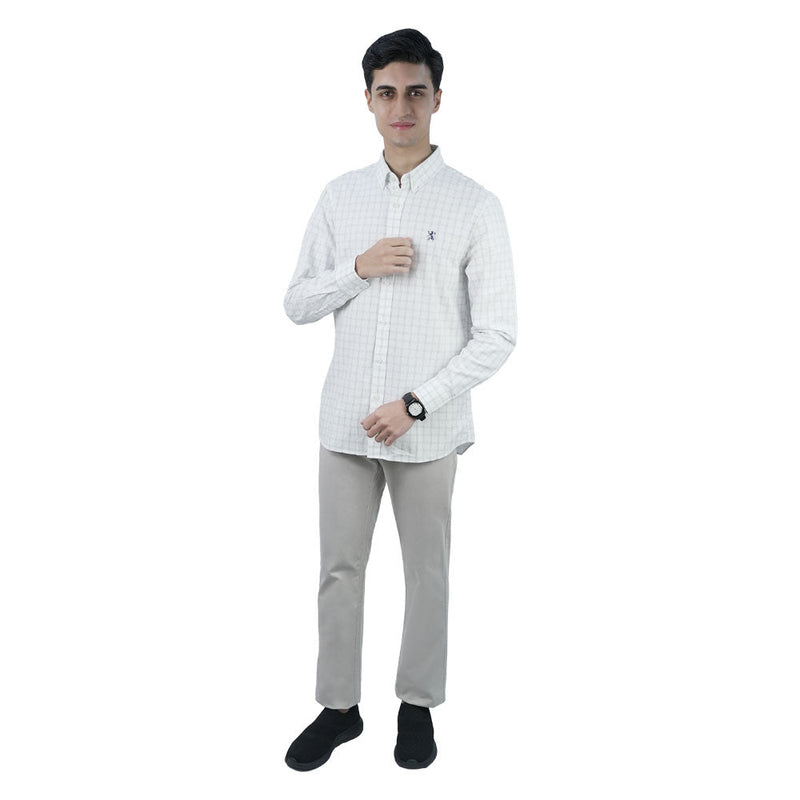 Giordano Men’s Cotton Slim Oxford Shirt with Embroidery - Premium Shirts