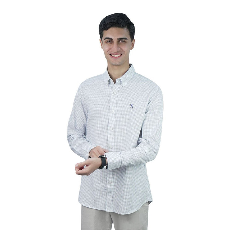 Giordano Men’s Cotton Slim Oxford Shirt with Embroidery - Premium Shirts