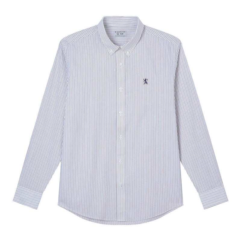 Giordano Men’S Cotton Slim Oxford Shirt With Embroidery - first_variant_option_2 Premium Shirt for Giordano