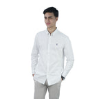 Giordano Men’s Cotton Slim Oxford Shirt with Embroidery - Premium Shirts
