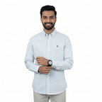 Giordano Men’s Cotton Slim Oxford Shirt with Embroidery - Premium Shirts