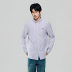 Giordano Men’s Cotton Slim Oxford Shirt with Embroidery - Premium Shirts