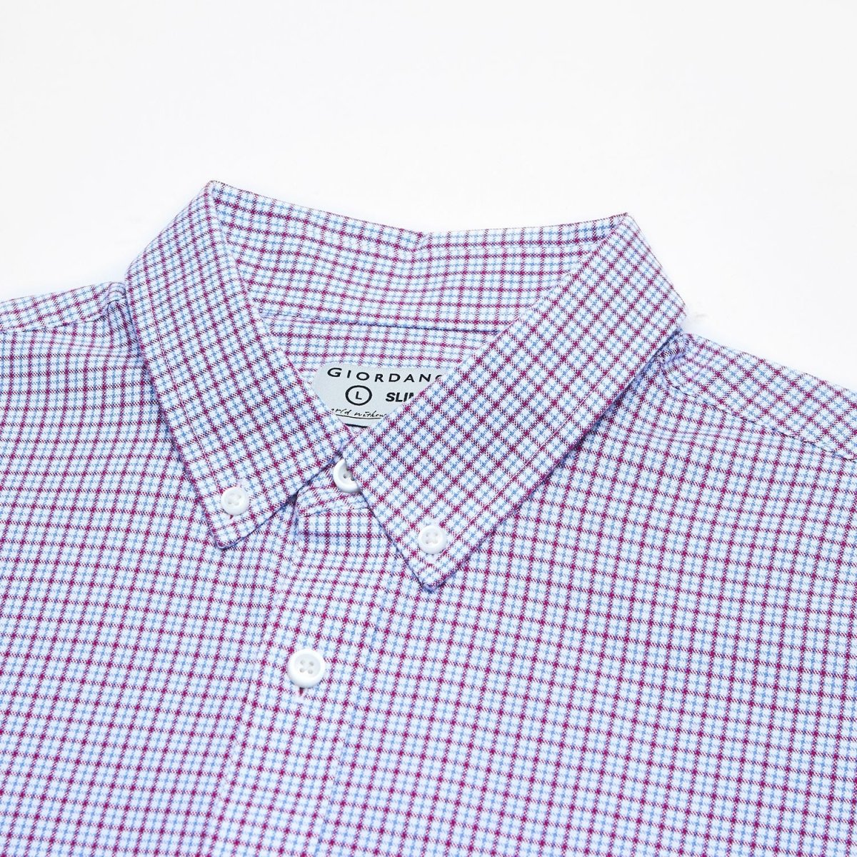 Giordano Men’s Cotton Slim Oxford Shirt with Embroidery - Premium Shirts