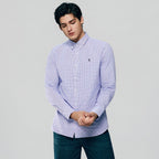 Giordano Men’s Cotton Slim Oxford Shirt with Embroidery - Premium Shirts