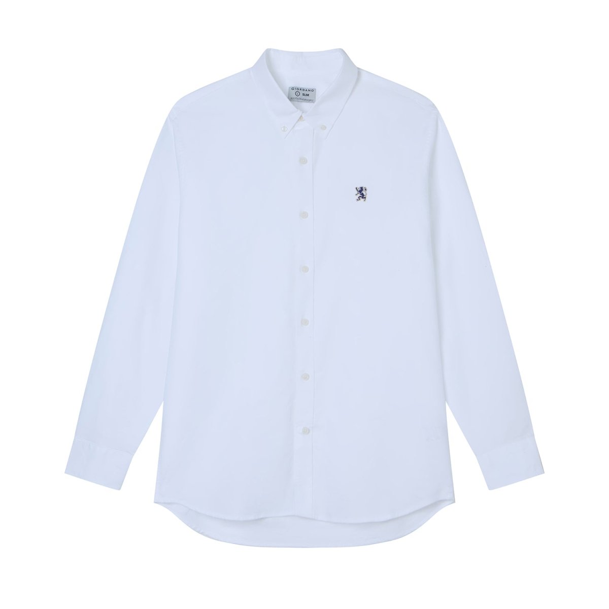 Giordano Men's Cotton Slim Oxford Shirt With Embroidery - Premium Shirts
