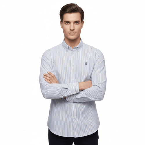 Giordano Men’S Cotton Slim Oxford Shirt With Embroidery - first_variant_option_2 Premium Shirt for Giordano