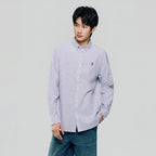 Giordano Men’s Cotton Slim Oxford Shirt with Embroidery - Premium Shirts